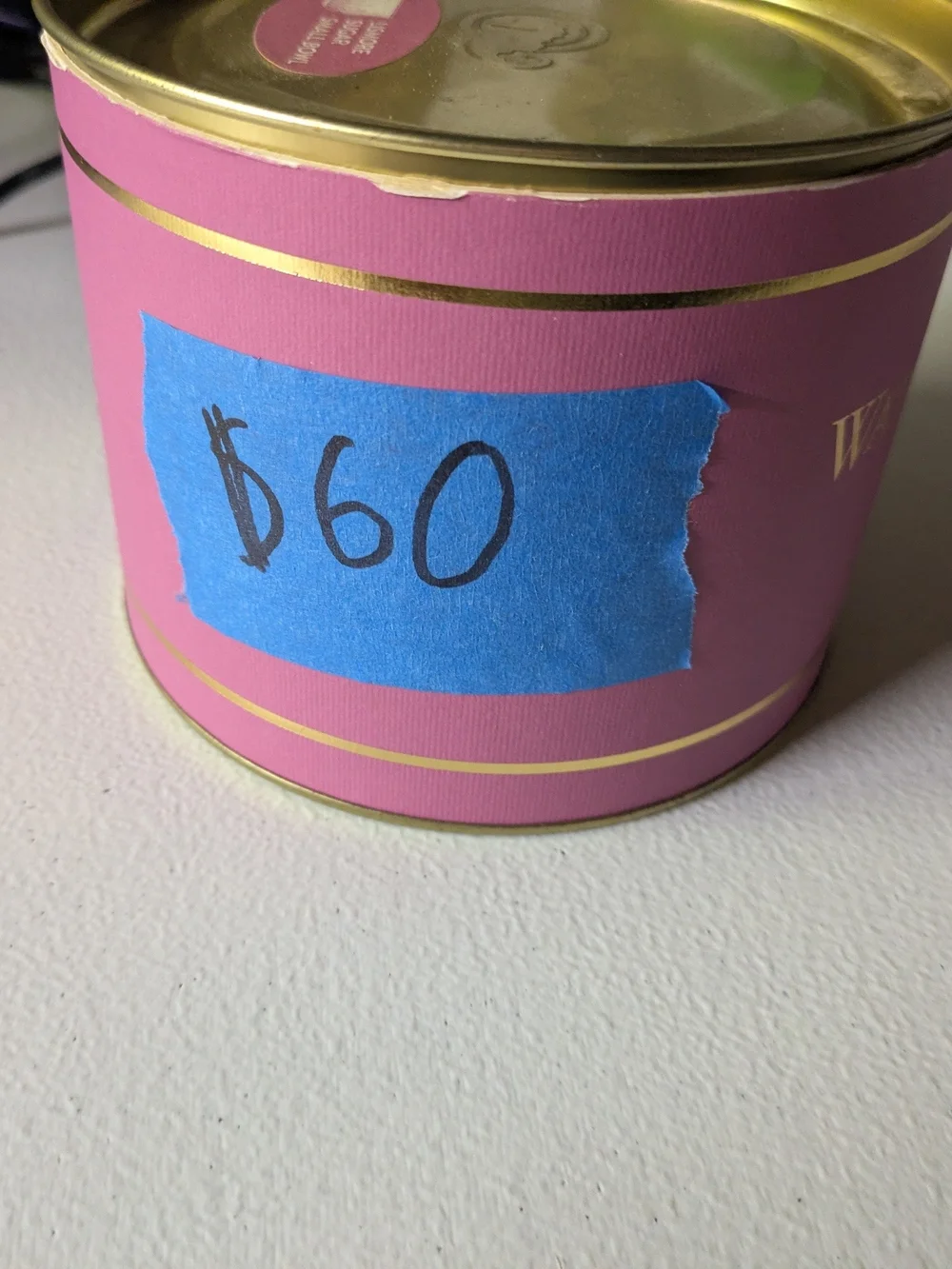Waterford Pink & Gold Decorative Tin